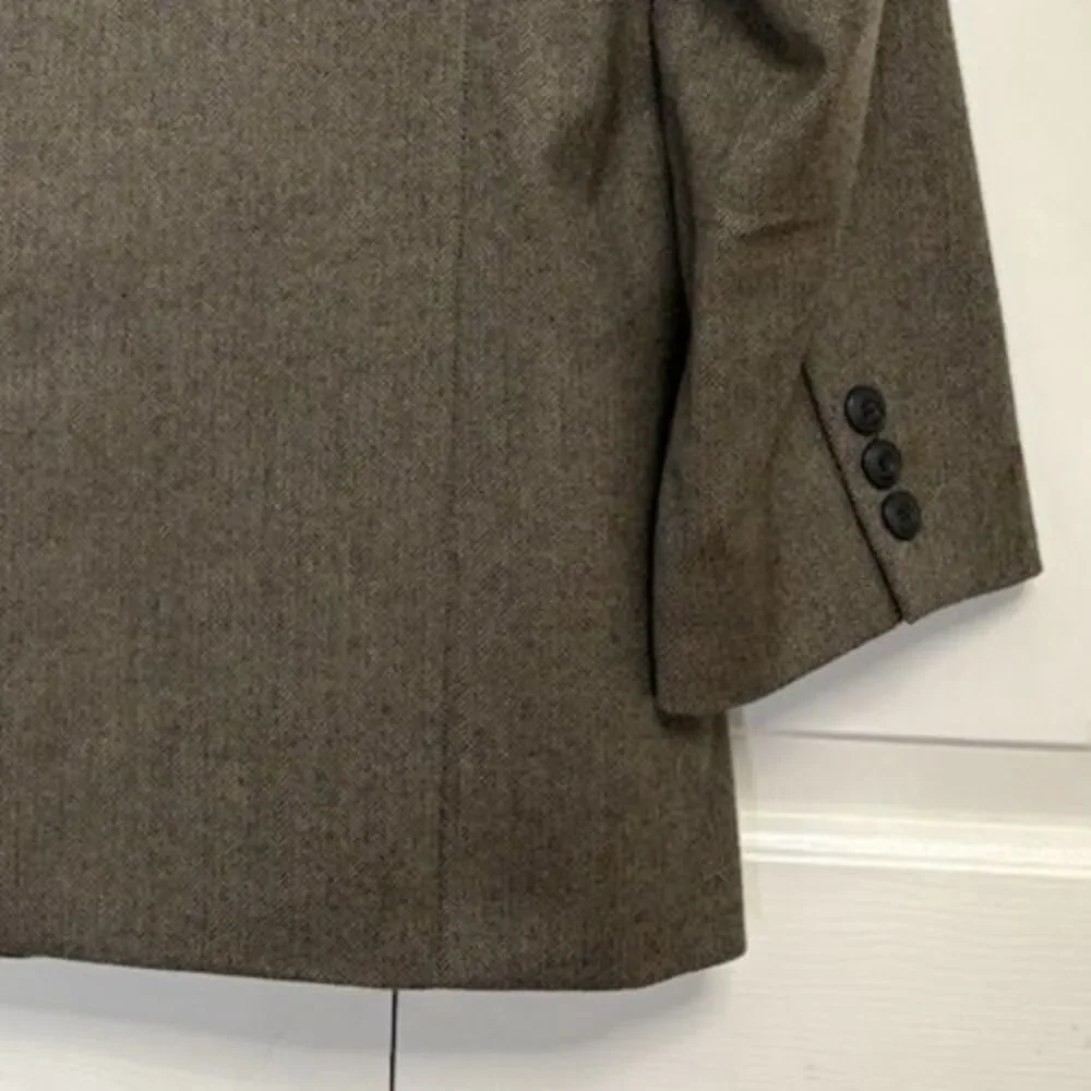 Vintage Fenzia Men's 46 Medium Blazer Brown 100% Wool  Sport Coat Made in Israel